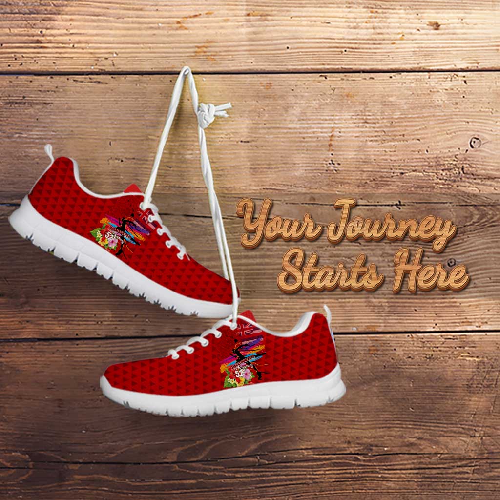 Honolulu Anniversary 52nd Running Sneakers Marathon Competition - Kakau Pattern Red Color