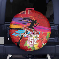 Honolulu Anniversary 52nd Running Spare Tire Cover Marathon Competition Kakau Pattern Red Color LT03 - Polynesian Pride