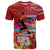 Honolulu Anniversary 52nd Running T Shirt Marathon Competition Kakau Pattern Red Color