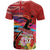 Honolulu Anniversary 52nd Running T Shirt Marathon Competition Kakau Pattern Red Color