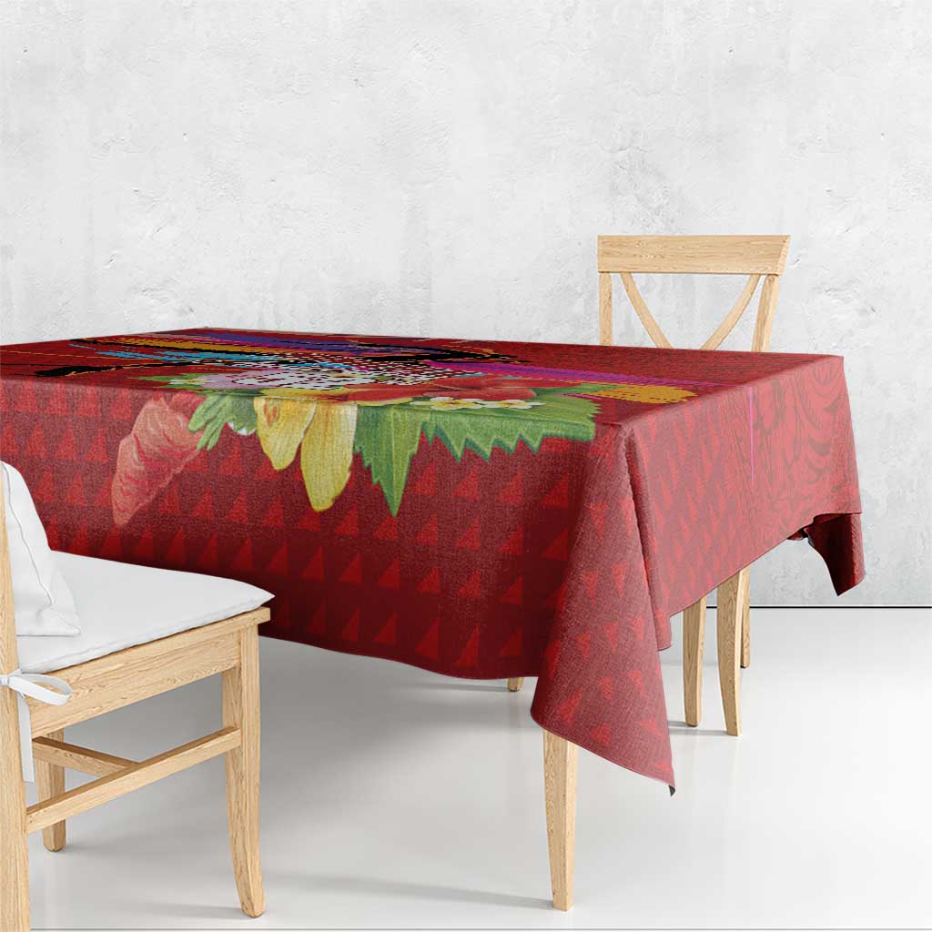 Honolulu Anniversary 52nd Running Tablecloth Marathon Competition Kakau Pattern Red Color LT03 - Polynesian Pride