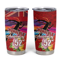 Honolulu Anniversary 52nd Running Tumbler Cup Marathon Competition Kakau Pattern Red Color LT03 Red - Polynesian Pride