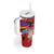 Honolulu Anniversary 52nd Running Tumbler With Handle Marathon Competition Kakau Pattern Red Color