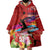 Honolulu Anniversary 52nd Running Wearable Blanket Hoodie Marathon Competition Kakau Pattern Red Color