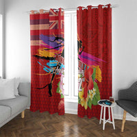 Honolulu Anniversary 52nd Running Window Curtain Marathon Competition Kakau Pattern Red Color LT03 With Grommets Red - Polynesian Pride