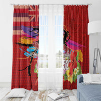 Honolulu Anniversary 52nd Running Window Curtain Marathon Competition Kakau Pattern Red Color LT03 - Polynesian Pride
