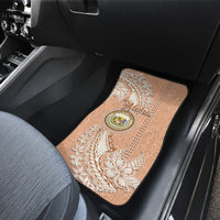 Hawaii Tropical Flowers with Kakau Tribal Car Mats Peach Fuzz Color LT03 - Polynesian Pride