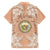 Hawaii Tropical Flowers with Kakau Tribal Family Matching Puletasi Dress and Hawaiian Shirt Peach Fuzz Color LT03 - Polynesian Pride