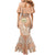 Hawaii Tropical Flowers with Kakau Tribal Mermaid Dress Peach Fuzz Color LT03 - Polynesian Pride