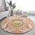 Hawaii Tropical Flowers with Kakau Tribal Round Carpet Peach Fuzz Color LT03 - Polynesian Pride