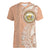 Hawaii Tropical Flowers with Kakau Tribal Women V Neck T Shirt Peach Fuzz Color LT03 Female Peach Fuzz - Polynesian Pride