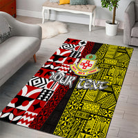 Tonga Kolisi Tonga Area Rug Ngatu and Geometric Pattern LT03 - Polynesian Pride