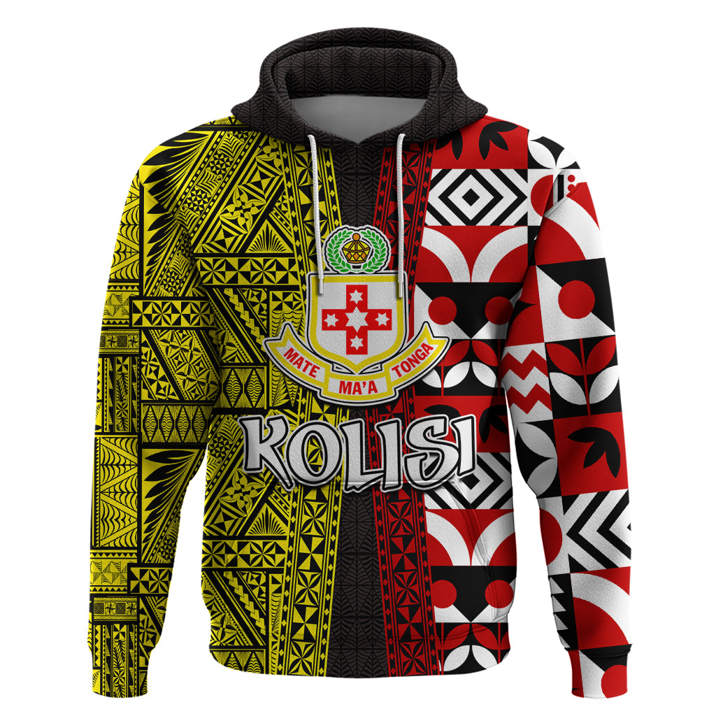 Tonga Kolisi Tonga Hoodie Ngatu and Geometric Pattern LT03 Pullover Hoodie Red - Polynesian Pride