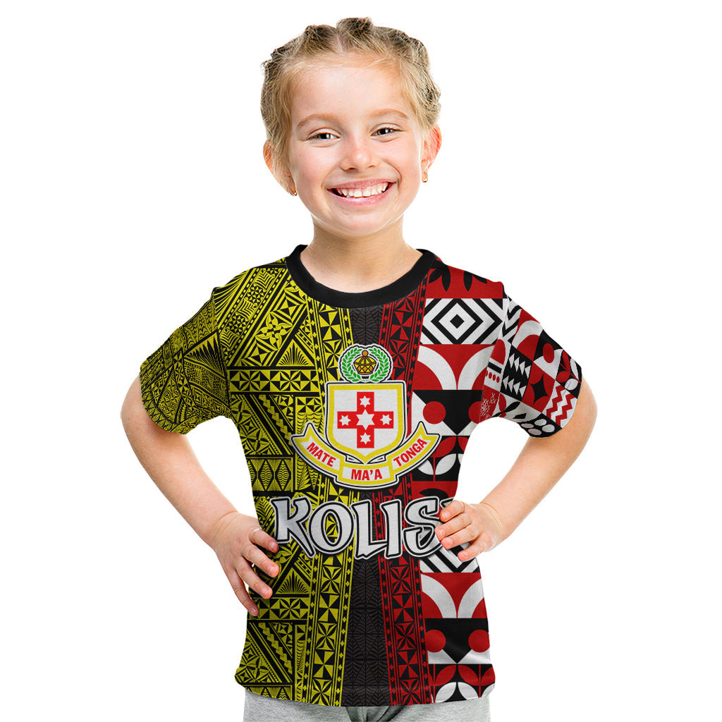 Tonga Kolisi Tonga Kid T Shirt Ngatu and Geometric Pattern LT03 Red - Polynesian Pride