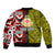 Tonga Kolisi Tonga Sleeve Zip Bomber Jacket Ngatu and Geometric Pattern LT03 - Polynesian Pride