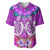 Polynesian Valentine Day Baseball Jersey Love Couple Turtle Maori Hibiscus Purple LT03 Purple - Polynesian Pride