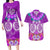 Polynesian Valentine Day Couples Matching Long Sleeve Bodycon Dress and Hawaiian Shirt Love Couple Turtle Maori Hibiscus Purple LT03 Purple - Polynesian Pride