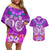 Polynesian Valentine Day Couples Matching Off Shoulder Short Dress and Hawaiian Shirt Love Couple Turtle Maori Hibiscus Purple LT03 Purple - Polynesian Pride