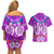 Polynesian Valentine Day Couples Matching Off Shoulder Short Dress and Hawaiian Shirt Love Couple Turtle Maori Hibiscus Purple LT03 - Polynesian Pride