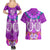 Polynesian Valentine Day Couples Matching Summer Maxi Dress and Hawaiian Shirt Love Couple Turtle Maori Hibiscus Purple LT03 - Polynesian Pride