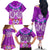 Polynesian Valentine Day Family Matching Off Shoulder Long Sleeve Dress and Hawaiian Shirt Love Couple Turtle Maori Hibiscus Purple LT03 - Polynesian Pride