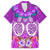 Polynesian Valentine Day Family Matching Off Shoulder Long Sleeve Dress and Hawaiian Shirt Love Couple Turtle Maori Hibiscus Purple LT03 Dad's Shirt - Short Sleeve Purple - Polynesian Pride