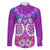 Polynesian Valentine Day Family Matching Off Shoulder Long Sleeve Dress and Hawaiian Shirt Love Couple Turtle Maori Hibiscus Purple LT03 Dad's Shirt - Long Sleeve Purple - Polynesian Pride