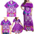 Polynesian Valentine Day Family Matching Off Shoulder Maxi Dress and Hawaiian Shirt Love Couple Turtle Maori Hibiscus Purple LT03 - Polynesian Pride