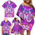 Polynesian Valentine Day Family Matching Off Shoulder Short Dress and Hawaiian Shirt Love Couple Turtle Maori Hibiscus Purple LT03 - Polynesian Pride