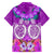 Polynesian Valentine Day Family Matching Short Sleeve Bodycon Dress and Hawaiian Shirt Love Couple Turtle Maori Hibiscus Purple LT03 - Polynesian Pride