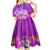 Polynesian Valentine Day Kid Short Sleeve Dress Love Couple Turtle Maori Hibiscus Purple LT03 - Polynesian Pride