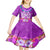 Polynesian Valentine Day Kid Short Sleeve Dress Love Couple Turtle Maori Hibiscus Purple LT03 - Polynesian Pride