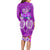 Polynesian Valentine Day Long Sleeve Bodycon Dress Love Couple Turtle Maori Hibiscus Purple LT03 - Polynesian Pride