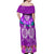 Polynesian Valentine Day Off Shoulder Maxi Dress Love Couple Turtle Maori Hibiscus Purple LT03 - Polynesian Pride