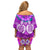 Polynesian Valentine Day Off Shoulder Short Dress Love Couple Turtle Maori Hibiscus Purple LT03 - Polynesian Pride