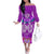 Polynesian Valentine Day Off The Shoulder Long Sleeve Dress Love Couple Turtle Maori Hibiscus Purple LT03 Women Purple - Polynesian Pride