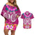 Polynesian Valentine Day Couples Matching Off Shoulder Short Dress and Hawaiian Shirt Love Couple Turtle Maori Hibiscus Pink LT03 Pink - Polynesian Pride