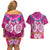 Polynesian Valentine Day Couples Matching Off Shoulder Short Dress and Hawaiian Shirt Love Couple Turtle Maori Hibiscus Pink LT03 - Polynesian Pride