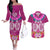 Polynesian Valentine Day Couples Matching Off The Shoulder Long Sleeve Dress and Hawaiian Shirt Love Couple Turtle Maori Hibiscus Pink LT03 Pink - Polynesian Pride