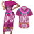 Polynesian Valentine Day Couples Matching Short Sleeve Bodycon Dress and Hawaiian Shirt Love Couple Turtle Maori Hibiscus Pink LT03 Pink - Polynesian Pride