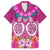 Polynesian Valentine Day Family Matching Long Sleeve Bodycon Dress and Hawaiian Shirt Love Couple Turtle Maori Hibiscus Pink LT03 Dad's Shirt - Short Sleeve Pink - Polynesian Pride