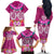 Polynesian Valentine Day Family Matching Off Shoulder Long Sleeve Dress and Hawaiian Shirt Love Couple Turtle Maori Hibiscus Pink LT03 - Polynesian Pride