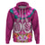 Polynesian Valentine Day Hoodie Love Couple Turtle Maori Hibiscus Pink LT03 Zip Hoodie Pink - Polynesian Pride