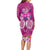 Polynesian Valentine Day Long Sleeve Bodycon Dress Love Couple Turtle Maori Hibiscus Pink LT03 - Polynesian Pride