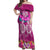 Polynesian Valentine Day Off Shoulder Maxi Dress Love Couple Turtle Maori Hibiscus Pink LT03 Women Pink - Polynesian Pride