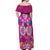 Polynesian Valentine Day Off Shoulder Maxi Dress Love Couple Turtle Maori Hibiscus Pink LT03 - Polynesian Pride