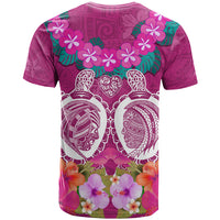 Polynesian Valentine Day T Shirt Love Couple Turtle Maori Hibiscus Pink LT03 - Polynesian Pride