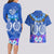 Polynesian Valentine Day Couples Matching Long Sleeve Bodycon Dress and Hawaiian Shirt Love Couple Turtle Maori Hibiscus Blue LT03 - Polynesian Pride