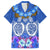 Polynesian Valentine Day Family Matching Long Sleeve Bodycon Dress and Hawaiian Shirt Love Couple Turtle Maori Hibiscus Blue LT03 Dad's Shirt - Short Sleeve Blue - Polynesian Pride