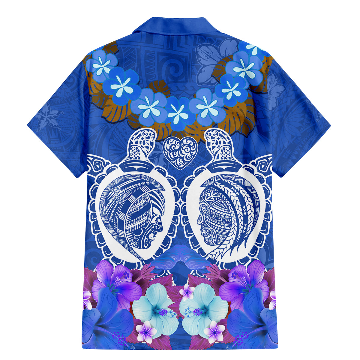 Polynesian Valentine Day Family Matching Mermaid Dress and Hawaiian Shirt Love Couple Turtle Maori Hibiscus Blue LT03 - Polynesian Pride